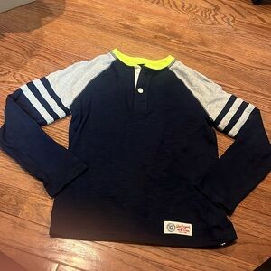 GAP Navy and Gray Kids Shirt with Neon Accents